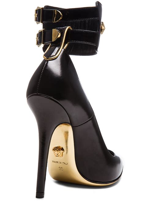 versace leather repair|Versace leather platform strappy pumps.